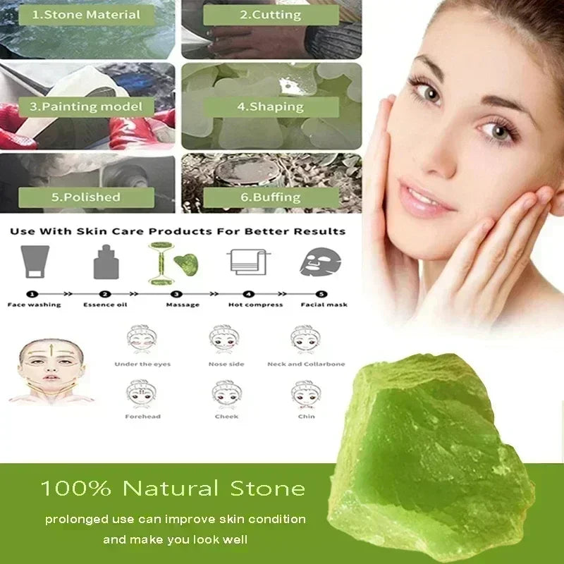 Jade Facial Roller & Gua Sha Set — De-Puff, Sculpt & Glow with Korean Beauty's Favourite Duo